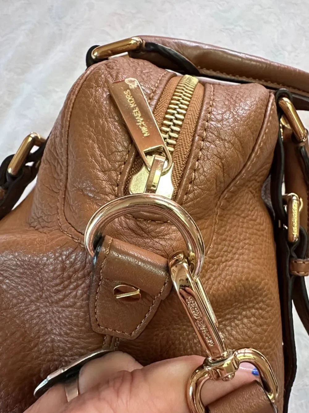 MICHAEL KORS Bedford Satchel Bag Crossbody Bowler Brown